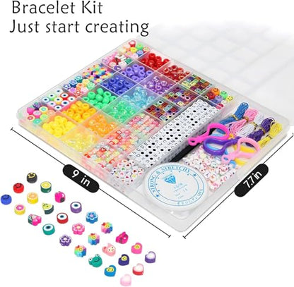 LIS HEGENSA 12Color 900PCS Kandi Pony Beads Bracelets Jewelry Making Kits - size: 12Color(900PCS)
