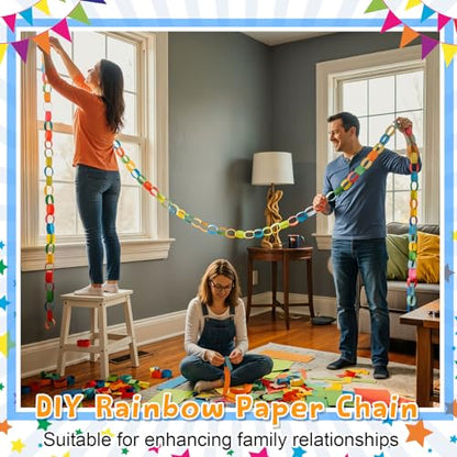 360 Sheets Paper Chain Garland Paper Kit, 2 x 8 in, Vibrant - color: Vibrant, size: 2 x 8 in
