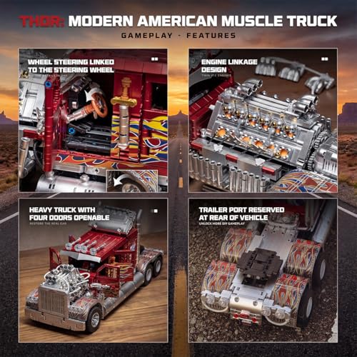 TH-24 Semi Truck and Trailer Model Car Building Set for Adults 3485 Pcs - style: TH-24 Semi Truck
