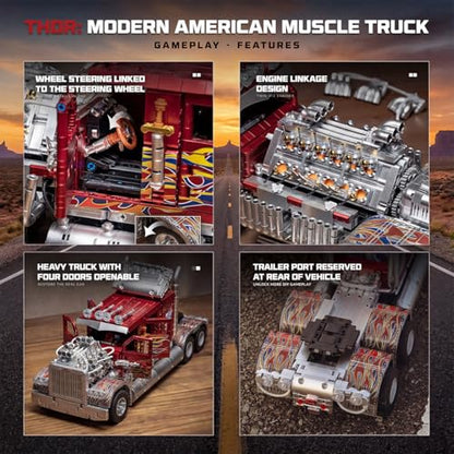 TH-24 Semi Truck and Trailer Model Car Building Set for Adults 3485 Pcs - style: TH-24 Semi Truck