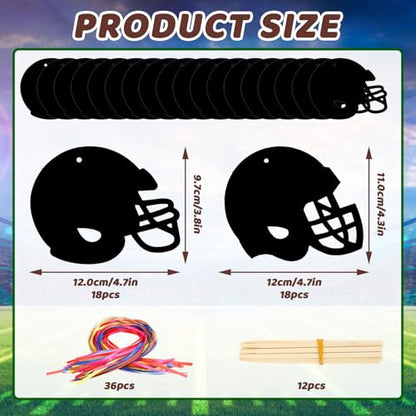JULMELON 36 PCS Football Scratch Art Kids, Helmet Crafts Party Favors - style: Football Crafts