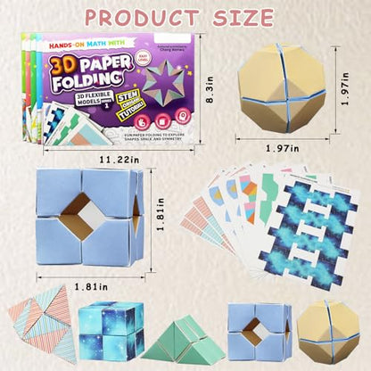 STEM Educational 3D Paper Folding Math Puzzles Set - Infinite Flip Cube - color: Multi-color