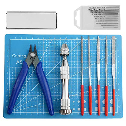 50Pcs Modeler Basic Tools Craft Set Compatible with Gundam Model Tools Kit Hobby Building Tools for Model Assemble Car Model Building Repairing and Fixing DIY Craft Kit