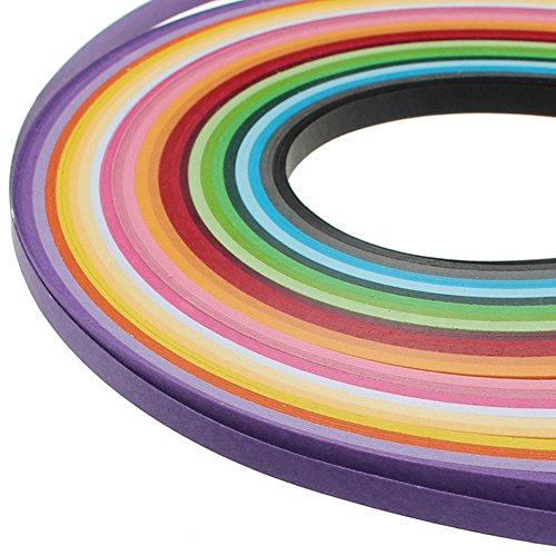 ODETOJOY Quilling Paper Strips 3mm 26 Colors 260 Strips Set DIY Origami Paper Quilling Length 39cm - size: Width-3mm