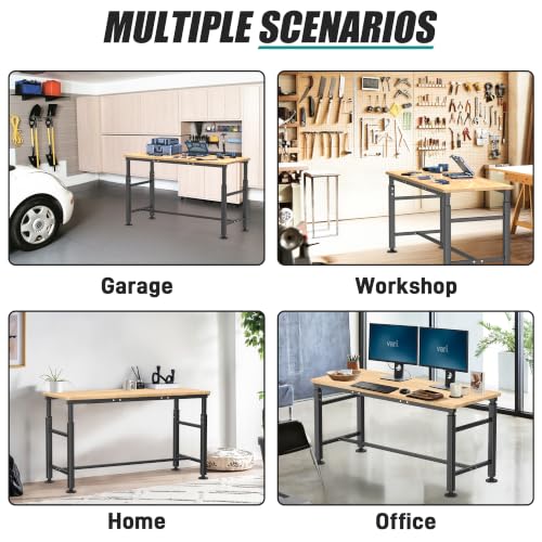 EVERHANGER Workbench for Garage, Adjustable Height Work Table - size: X-Large