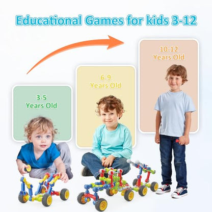 Huaker STEM Building Toys for 3 4 5 6 7 8 Year Old Boys Girls Birthday Gift - style: 180