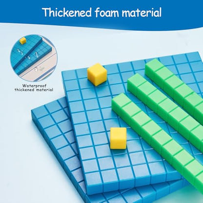 Base Ten Blocks Plastic 147 pcs Place Value Blocks with 3 dice