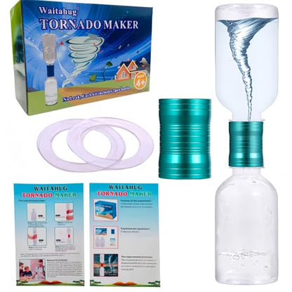 Tornado Maker, Weather Toys, Ultra-Light Aluminum Connecting Tube, Including 2 Empty Bottles, Watertight Tornado Toy, Suitable for Kids' Science Experiments (Green) - color: Green