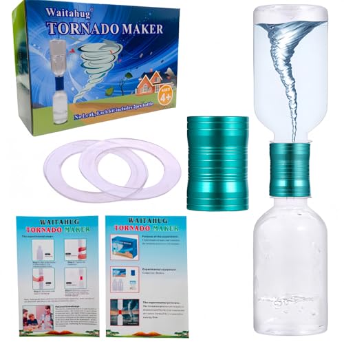 Tornado Maker, Weather Toys, Ultra-Light Aluminum Connecting Tube, Including 2 Empty Bottles, Watertight Tornado Toy, Suitable for Kids' Science Experiments (Green) - color: Green