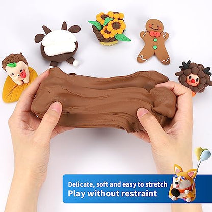 ifergoo 500g Brown Air Dry Clay, 1.1LBS DIY Creative Modeling Clay for Kids - color: Brown/500g