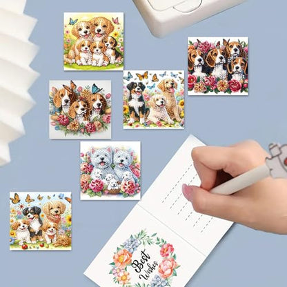 DDGYP 6-Pack Diamond Art Painting Greeting Card Kit - 5.9x11.81Inch - color: Orange