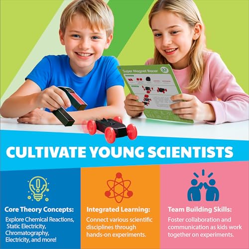 4M Scientific Discovery Kit for Kids Ages 8-12 – Over 50 STEM Experiments in Physics, Chemistry, Magnetism & Bubble Science, Build a Lemon Clock, Volcano, Magnetic Racer, Hover Disc, Educational Gift - style: Scientific Discovery