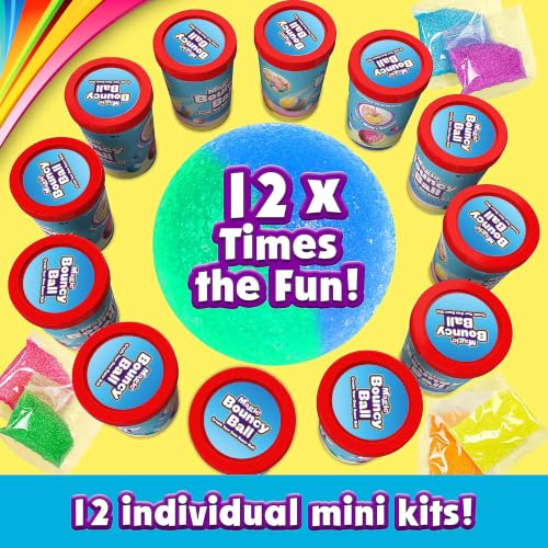 Creative Kids DIY Magic Bouncy Balls - 12 Cup Party Pack, STEM Science Toys - color: 12-Pack Edition