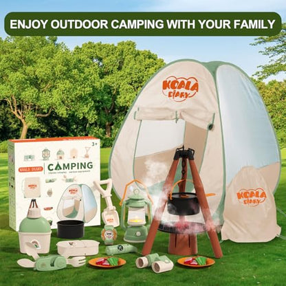 Kids Camping Set 31Pcs with Tent,Pretend Play Outdoor,3+ - color: Multicolor