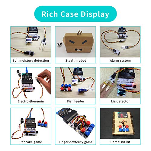 ELECFREAKS microbit Tinker Kit Sensor Stater Kit with 35+ Projects DIY Programming with Basic Coding Electronics Modules and Wiki Tutorial(Without Micro:bit)