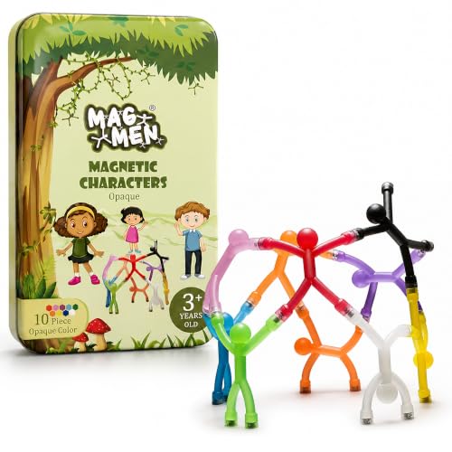 MAGMEN Magnetic Fidget Figures | Travel Toys for Kids (10-Piece Opaque) - size: 10 Piece Opaques
