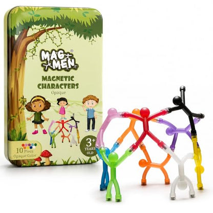 MAGMEN Magnetic Fidget Figures | Travel Toys for Kids (10-Piece Opaque) - size: 10 Piece Opaques
