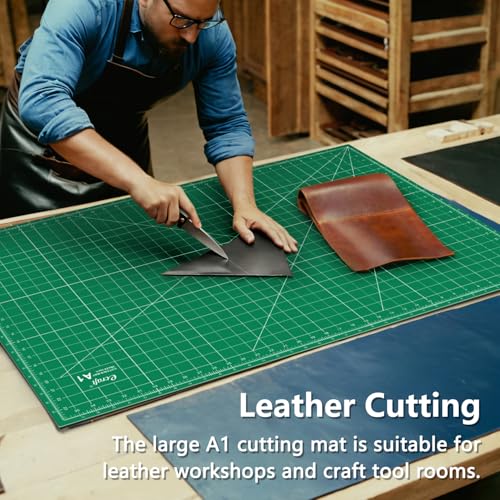 Ecraft 24"x36" Self-Healing Sewing Mat: Large Double Sided Green 5-Ply Hobby Mat, A1 Rotary Cutting Mat for Sewing, Quilting & Fabric Crafts - color: Green, size: 36"L x 24"W