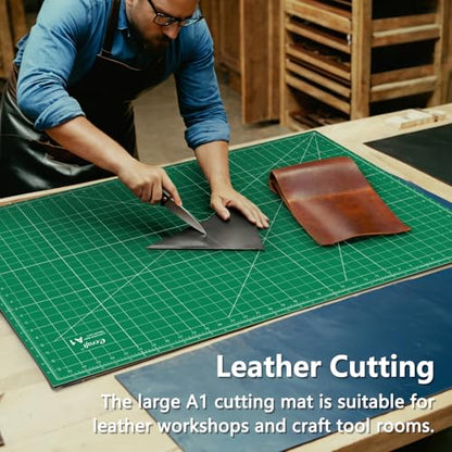 Ecraft 2-Pack 24"x36" Self-Healing Sewing Mat: Large Double-Sided Green 5-Ply Hobby Mat, A1 Rotary Cutting Mat for Sewing, Quilting & Fabric Crafts - color: Green, size: 24" x 36"（2-Pack）