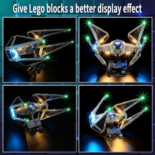 Vaodest Led Light for Lego 75382 Tie Interceptor Building Blocks Model,Design and Configuration Compatible with Model 75382(Led Light Only, Not Building Block Kit) - style: 75382 Tie Interceptor Set