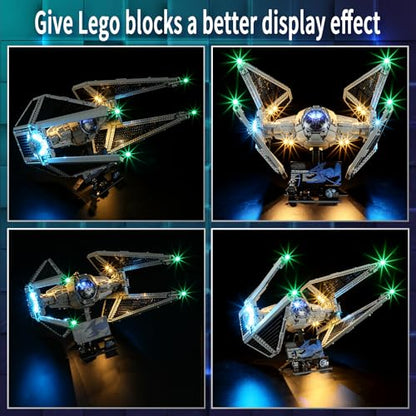 Vaodest Led Light for Lego 75382 Tie Interceptor Building Blocks Model,Design and Configuration Compatible with Model 75382(Led Light Only, Not Building Block Kit) - style: 75382 Tie Interceptor Set
