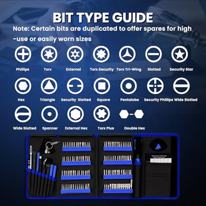 142Pcs Precision Screwdriver Set for Electronics–Multi-Bit Repair Tool Kit for iPhone,MacBook,Laptop,Tablet,PS4,Xbox,Nintendo|Magnetic Mat,ESD Tweezers,Suction Cup&Spudger|Comes with Repair Tool Bag - color: 142 Pcs
