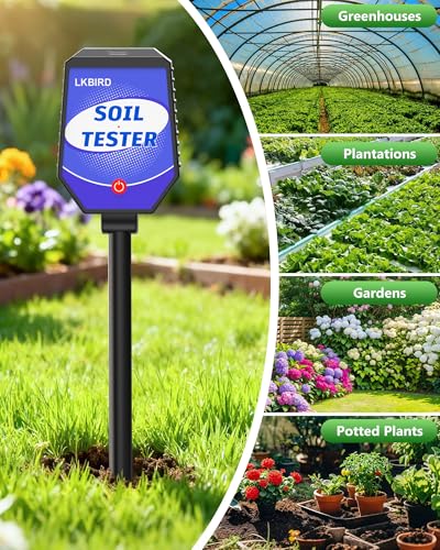 8-in-1 Soil Tester with APP Monitoring, Soil Moisture pH Meter, Light, Salinity, Fertility, EC, Temperature, Humidity Soil Test Kit for Garden, Farming, Lawns, Indoor & Outdoor Plants.