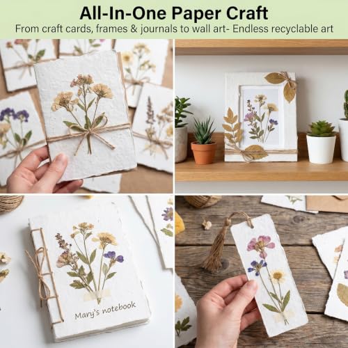 3 Pcs Paper Making Kit, A5 & A6 Paper Making Screen with Wooden Mold Sponge DIY Handmade Papers Makings Supplies Gift for Craft Lovers