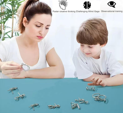 Metal Wire Puzzle Set of 24 with Pouch