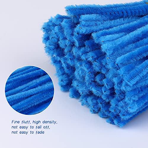 100 Pcs Pipe Cleaners Craft, Lake Blue Pipe Cleaners Bulk, Chenille Stem - color: Lake Blue