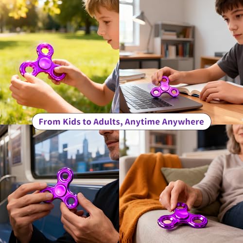 Fidget Toys Adults,Electroplated Metal Fidget Spinner Stress Reducer,High Speed 3-5 Min Quite Spins,Fidgets for Adults & Teens & Kids Age 6+(Pink) - color: Pink