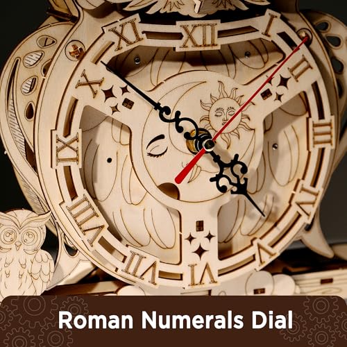 SYNARRY Wooden 3D Puzzles for Adults Model kit Owl Clock - Mechanical Model Building Kit DIY Hobbies for Kids Teens Men Women 126PCS Puzzle Craft Gift Home Decor for Easter Basket Stuffers
