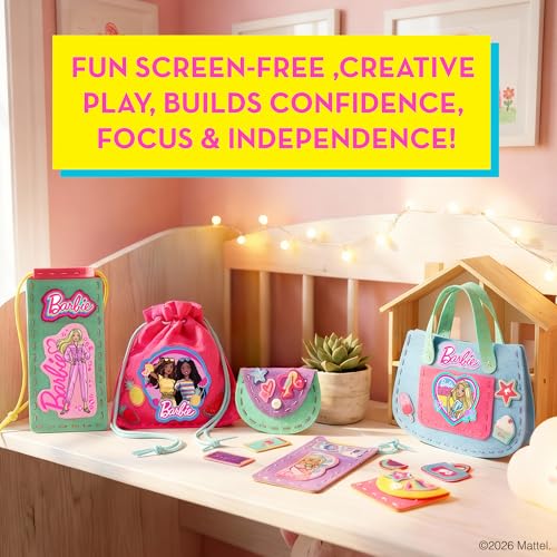 Barbie® Sew Your Own Minibag Kit for Kids Ages 6-12 - 6 Felt Bag Projects