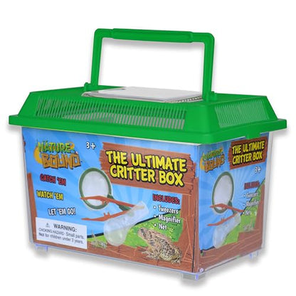 Nature Bound - Ultimate Critter Box Habitat Kit for Indoor/Outdoor Insect Collecting - Includes Net, Tweezers, and Magnifier - Gift for Boys and Girls Green
