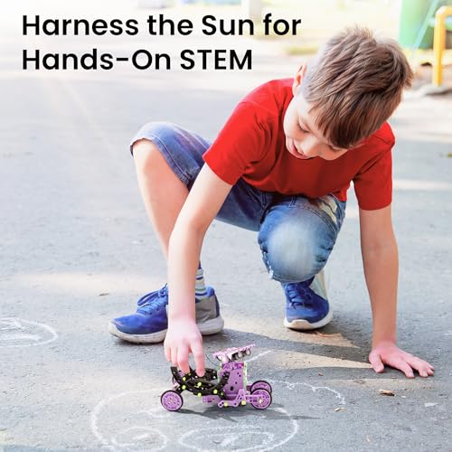 Sillbird Solar Building Robot Kit, 12-in-1 STEM Gift for Boys Aged 8-14 - color: Purple-green
