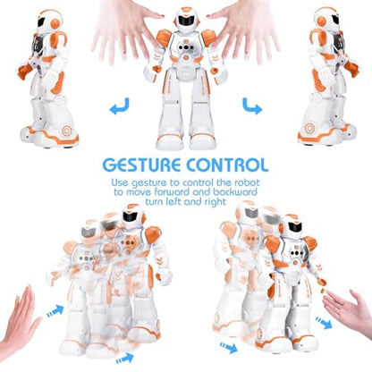 KingsDragon Robots Toy for Kids, RC Robot Gesture Sensing Smart Toy - color: Orange