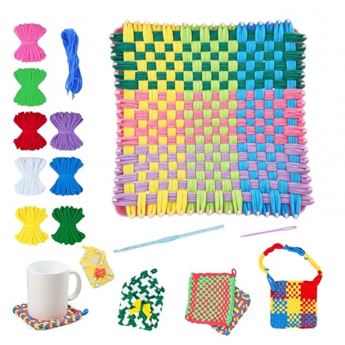 Kqiang Weaving Loom Kit for Adults: Potholder Loom Kit DIY Arts and Crafts for Adults, Easy Rainbow Loom Knitting for Beginners,Gift Ideas