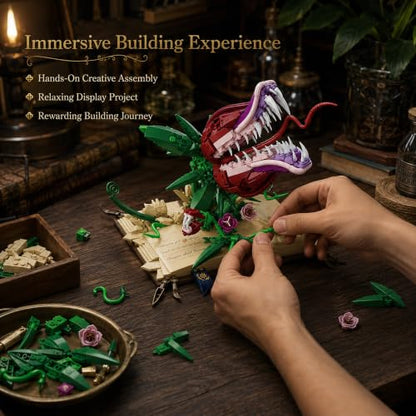 Ancient Magic Book & Cannibal Flower Building Block Set - color: Magic Book