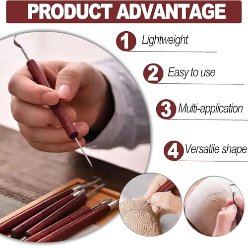 LINPHCEY 35-Piece Clay Sculpting Tools Set Perfect for Polymer Air Dry Modeling Clay Beginners & Professionals Ideal for DIY Pottery & Ceramics Tools for Clay Sculpey Sculpting & Crafting - color: 35PCS/SET
