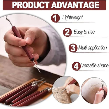 LINPHCEY 35-Piece Clay Sculpting Tools Set Perfect for Polymer Air Dry Modeling Clay Beginners & Professionals Ideal for DIY Pottery & Ceramics Tools for Clay Sculpey Sculpting & Crafting - color: 35PCS/SET