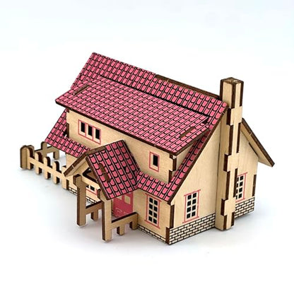 Log Cabin 3D Wooden House Puzzle,DIY Mini Building Model Kit，016 - color: 016