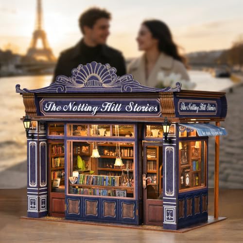 TOYQI Book Nook Kit, DIY Miniature Dollhouse Kit for Adults and Teens - color: Notting Hill Stories