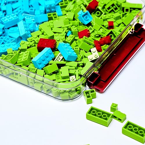 CATOOMUU 3-Pack 9x13 Shallow Flat Clear Plastic Project Case Storage Box - color: Small-Red
