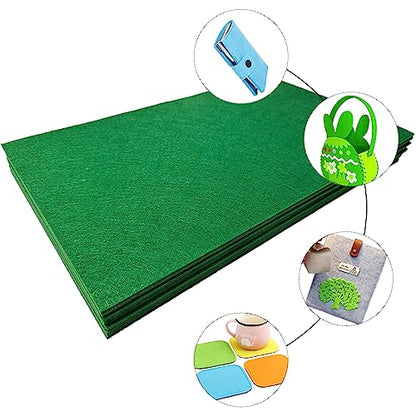 Jtnohx Stiff Felt Sheets 2mm Thick Felt Fabric for Crafts Green 12pcs - color: Green