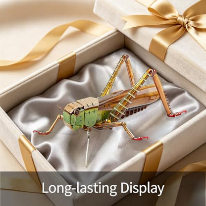 3D Acrylic Insect Puzzle DIY Bug Model Kit Animal STEM Gift - color: Grasshopper