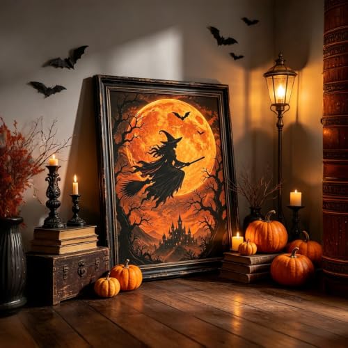CHWGLFGG 5D Halloween Witch Diamond Art Kits for Adults Beginners 12x16inch - color: KM1309-1