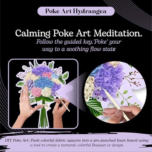 Unwynd Poke Art Hydrangea Flower Bouquet Kit for Adults, Women and Teens - style: Hydrangea