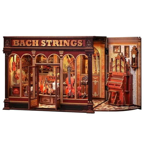 Book Nook Kit for Adults, DIY Miniature Dollhouse Kit (Bach Strings) - color: Bach Strings