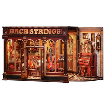 Book Nook Kit for Adults, DIY Miniature Dollhouse Kit (Bach Strings) - color: Bach Strings