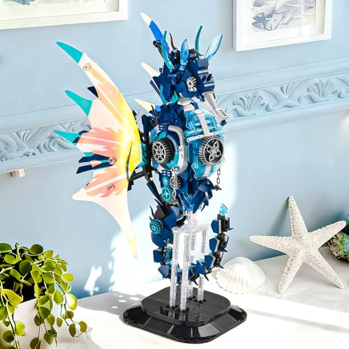 Mechanical Seahorse Building Set for Adult,Ocean Animal Building Block Toy - style: Seahorse